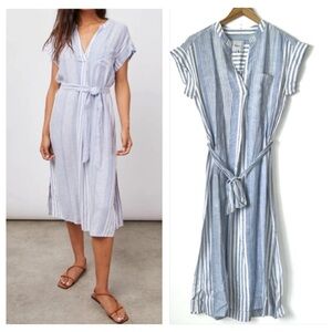 Rails Blue Suri Striped Linen Dress NWOT